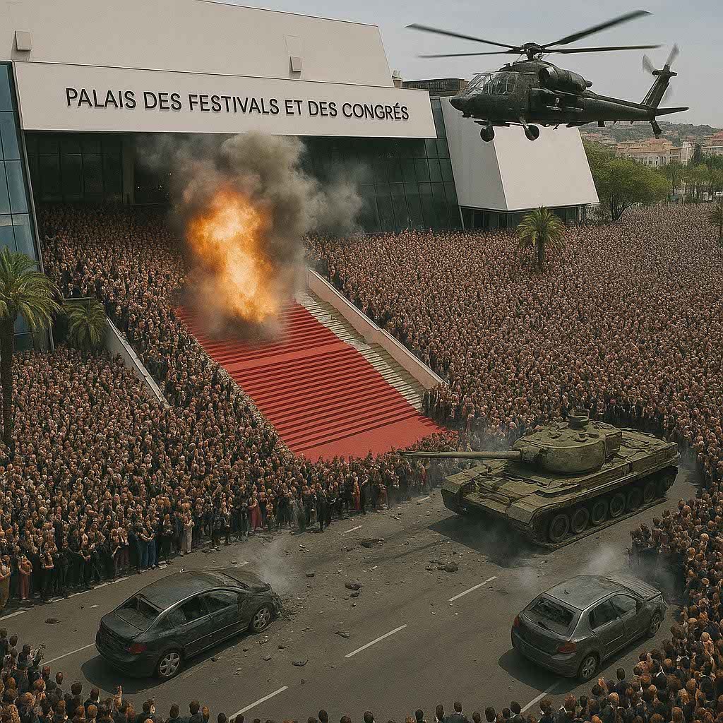 Festival de Cannes 2025 : Suivez en direct la montée des marches de Tom Cruise avant la présentation de Mission Impossible 8 (descritpion d'une scène surréaliste digne des film d'action les plus violents pour l'arrivée de Tom Cruise sur les marches avec des hélicoptères, un tank et des voitures accidentées www.verruedepresse.fr