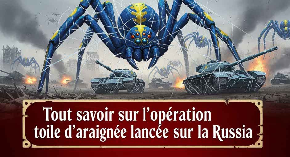 🕸️ Guerre en Ukraine : Les araignées géantes bleu et jaune de Vasyl Malyuk tissent leur toile sur la Russie